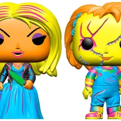 Best Sale 👍 Funko Bride of Chucky POP! Movies Chucky & Tiffany Exclusive Vinyl Figure 2-Pack [Blacklight] 🌟