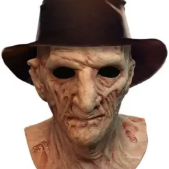 Brand new 🔥 A Nightmare on Elm Street 2: Freddy's Revenge Freddy Krueger Deluxe Mask Prop Replica [Includes Fedora Hat] 🔔
