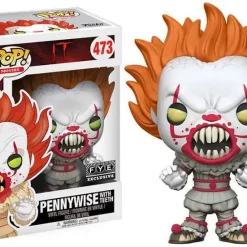 Budget 🌟 Funko IT Movie (2017) POP! Movies Pennywise with Teeth Exclusive Vinyl Figure #473 [Yellow Eyes] 👏