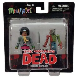Outlet 👏 The Walking Dead Minimates Series 2 Michonne & One-Eyed Zombie Minifigure 2-Pack 😉
